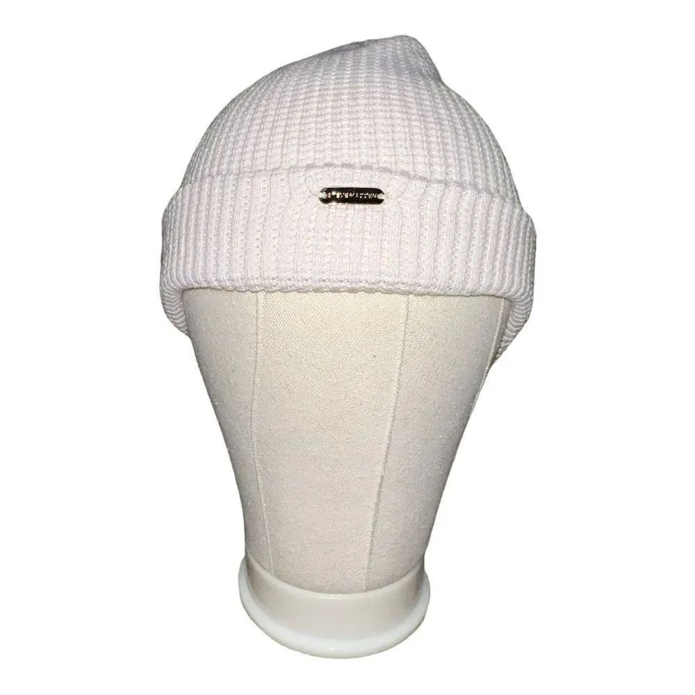 Steve Madden Womens Waffle Knit Beanie Pale Pink One Size New